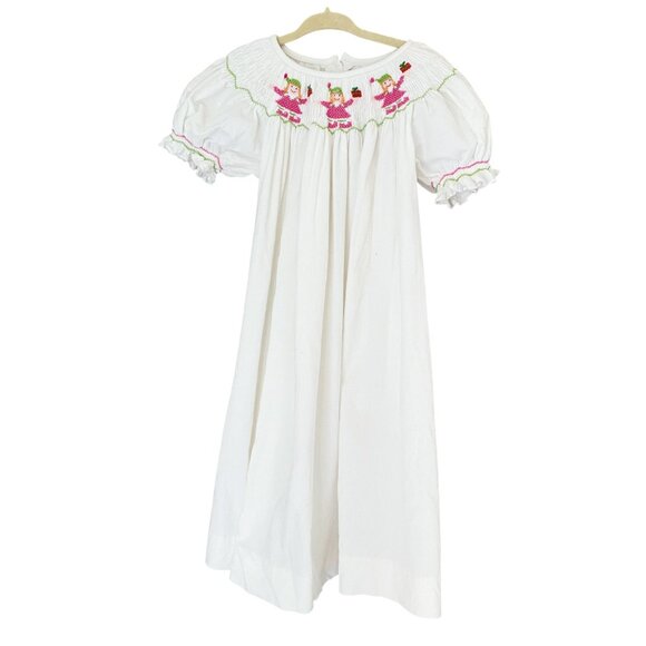 NWT Castles & Crowns Elf Dress Girl Size 4Y Smocked Corduroy Christmas Holiday - Picture 2 of 5